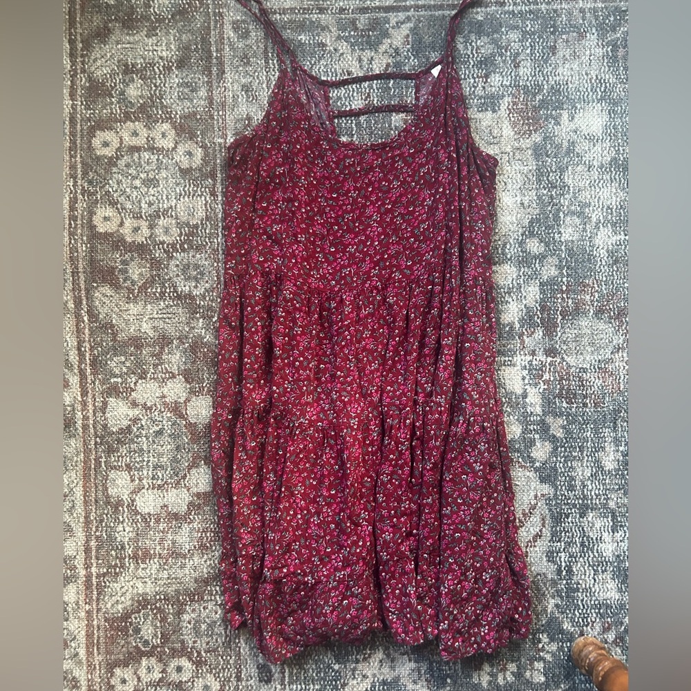 Xhilaration Burgundy Floral Kids Dress